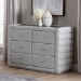 Baxton Studio Cadmus Modern Light Grey Channel-Tufted Fabric 4-Drawer Dresser - BSOBBT2053.11 A1-Light Grey-Dresser
