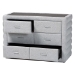 Baxton Studio Cadmus Modern Light Grey Channel-Tufted Fabric 4-Drawer Dresser - BSOBBT2053.11 A1-Light Grey-Dresser