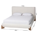 Baxton Studio Vinicio Mid-Century Modern Cream Boucle King Platform Bed - BSOBBT61296-Cream-King