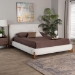 Baxton Studio Vinicio Mid-Century Modern Cream Boucle King Platform Bed - BSOBBT61296-Cream-King