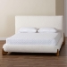 Baxton Studio Vinicio Mid-Century Modern Cream Boucle King Platform Bed - BSOBBT61296-Cream-King