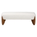 Baxton Studio Vinicio Mid-Century Modern Cream Boucle Accent Bench - BSOBBT5520-Cream-Bench