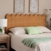 bali & pari Maritza Bohemian Light Honey Scalloped Rattan Pitrit King Standalone Headboard - BSOMaritza-Wood/Light Honey-King-HB