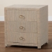 bali & pari Quinn Bohemian Woven Natural Grasscloth 3-Drawer Nightstand - BSOQuinn-Natural Woven Grasscloth-3DR-NS