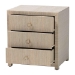 bali & pari Quinn Bohemian Woven Natural Grasscloth 3-Drawer Nightstand - BSOQuinn-Natural Woven Grasscloth-3DR-NS