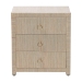 bali & pari Quinn Bohemian Woven Natural Grasscloth 3-Drawer Nightstand - BSOQuinn-Natural Woven Grasscloth-3DR-NS