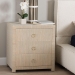 bali & pari Quinn Bohemian Woven Natural Grasscloth 3-Drawer Nightstand - BSOQuinn-Natural Woven Grasscloth-3DR-NS
