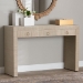 bali & pari Cielo Bohemian Woven Natural Grasscloth 3-Drawer Console Table - BSOCielo-Natural Woven Grasscloth-Console Table