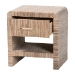 bali & pari Callan Bohemian Woven Natural Grasscloth 1-Drawer Nightstand - BSOCandy-Natural Woven Grasscloth-NS