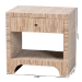 bali & pari Julia Bohemian Woven Natural Grasscloth 1-Drawer Nightstand - BSOJulia-Natural Woven Grasscloth-NS