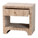 bali & pari Julia Bohemian Woven Natural Grasscloth 1-Drawer Nightstand - BSOJulia-Natural Woven Grasscloth-NS