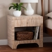 bali & pari Julia Bohemian Woven Natural Grasscloth 1-Drawer Nightstand - BSOJulia-Natural Woven Grasscloth-NS