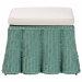 bali & pari Palm Bohemian Seafoam Green Scallop Rattan Ottoman - BSOPalm-Green Rattan-Ottoman w/ Cushion