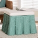 bali & pari Palm Bohemian Seafoam Green Scallop Rattan Ottoman - BSOPalm-Green Rattan-Ottoman w/ Cushion