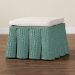 bali & pari Palm Bohemian Seafoam Green Scallop Rattan Ottoman - BSOPalm-Green Rattan-Ottoman w/ Cushion