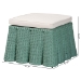 bali & pari Palm Bohemian Seafoam Green Scallop Rattan Ottoman - BSOPalm-Green Rattan-Ottoman w/ Cushion