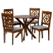Baxton Studio Sadie Modern Grey and Walnut Brown Wood 5-Piece Dining Set