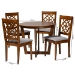 Baxton Studio Valerie Modern Grey and Walnut Brown Wood 5-Piece Dining Set - BSOFerne-Grey/Walnut-5PC Dining Set