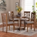Baxton Studio Valerie Modern Grey and Walnut Brown Wood 5-Piece Dining Set - BSOFerne-Grey/Walnut-5PC Dining Set