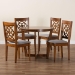 Baxton Studio Valerie Modern Grey and Walnut Brown Wood 5-Piece Dining Set - BSOFerne-Grey/Walnut-5PC Dining Set