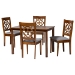 Baxton Studio Renaud Modern Grey and Walnut Brown Wood 5-Piece Dining Set