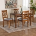 Baxton Studio Renaud Modern Grey and Walnut Brown Wood 5-Piece Dining Set - BSOFelicia-Grey/Walnut-5PC Dining Set