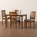 Baxton Studio Renaud Modern Grey and Walnut Brown Wood 5-Piece Dining Set - BSOFelicia-Grey/Walnut-5PC Dining Set