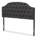 Baxton Studio Windsor Modern and Contemporary Dark Grey Fabric Upholstered Scalloped Buttoned Queen Size Headboard - BSOBBT6620-Dark Grey-Queen HB-H1217-20