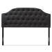 Baxton Studio Windsor Modern and Contemporary Dark Grey Fabric Upholstered Scalloped Buttoned Queen Size Headboard - BSOBBT6620-Dark Grey-Queen HB-H1217-20
