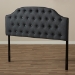 Baxton Studio Windsor Modern and Contemporary Dark Grey Fabric Upholstered Scalloped Buttoned Queen Size Headboard - BSOBBT6620-Dark Grey-Queen HB-H1217-20