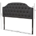 Baxton Studio Windsor Modern and Contemporary Dark Grey Fabric Upholstered Scalloped Buttoned Queen Size Headboard - BSOBBT6620-Dark Grey-Queen HB-H1217-20