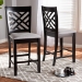 Baxton Studio Caron Modern and Contemporary Gray Fabric Upholstered Espresso Brown Finished Wood Counter Height Pub Chair Set of 2 - BSORH317P-Grey/Dark Brown-PC