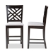 Baxton Studio Caron Modern and Contemporary Gray Fabric Upholstered Espresso Brown Finished Wood Counter Height Pub Chair Set of 2 - BSORH317P-Grey/Dark Brown-PC