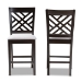Baxton Studio Caron Modern and Contemporary Gray Fabric Upholstered Espresso Brown Finished Wood Counter Height Pub Chair Set of 2 - BSORH317P-Grey/Dark Brown-PC