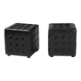 Baxton Studio Siskal Black Modern Cube Ottoman (Set of 2) affordable modern furniture in Chicago, Living Room Furniture, Siskal Black Modern Cube Ottoman