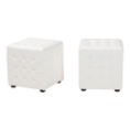 Baxton Studio Siskal White Modern Cube Ottoman (Set of 2) affordable modern furniture in Chicago, Living Room Furniture, Siskal White Modern Cube Ottoman