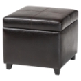Baxton Studio Full Leather Storage Cube Ottoman affordable modern furniture in Chicago, Full Leather Storage Cube Ottoman, Living Room Furniture Chicago