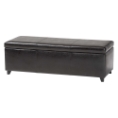 Baxton Studio Leather dark brown storage bench ottoman affordable modern furniture in Chicago, Leather dark brown storage bench ottoman, Living Room Furniture Chicago