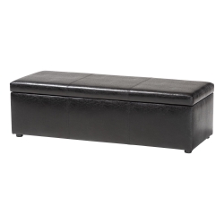 Baxton Studio Dennehy Black Modern Ottoman Affordable modern furniture in Chicago, Dennehy Dark Brown Modern Ottoman, Living Room Furniture Chicago