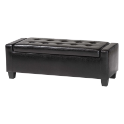 Baxton Studio Manchester Ottoman in Black Affordable modern furniture in Chicago, Manchester Ottoman, Living Room Furniture Chicago