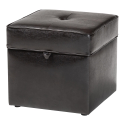 Baxton Studio Sydney Brown Modern Ottoman - Storage Ottoman affordable modern furniture in Chicago, Living Room Furniture, Sydney Brown Modern Ottoman