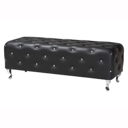 Baxton Studio Stella Crystal Tufted Black Modern Bench Affordable modern furniture in Chicago, Baxton Studio Stella Crystal Tufted Black Modern Bench,  Living Room Furniture, Chicago