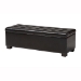 Baxton Studio Roanoke Ottoman-Brown - BSOBBT3101-Dark Brown-OTTO