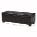 Baxton Studio Roanoke Ottoman-Brown - BSOBBT3101-Dark Brown-OTTO