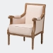 Baxton Studio Chavanon Wood & Light Beige Linen Traditional French Accent Chair - BSOASS500Mi CG4