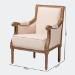 Baxton Studio Chavanon Wood & Light Beige Linen Traditional French Accent Chair - BSOASS500Mi CG4