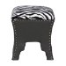 Baxton Studio Sally Modern and Contemporary Zebra-print Patterned Fabric Brown Faux Leather Upholstered Accent Stool with Nail heads - BSOWS-B1212-Brown