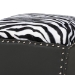 Baxton Studio Sally Modern and Contemporary Zebra-print Patterned Fabric Brown Faux Leather Upholstered Accent Stool with Nail heads - BSOWS-B1212-Brown