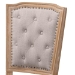 Baxton Studio Estelle  Chic Rustic French Country Cottage Weathered Oak Beige Fabric Button-tufted Upholstered Dining Chair - BSOTSF-9341