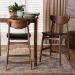 Baxton Studio Latina Mid-century Retro Modern Scandinavian Style Black Faux Leather Upholstered Walnut Wood Finishing 24-Inches Counter Stool - BSOLatina Barstool-Black PVC
